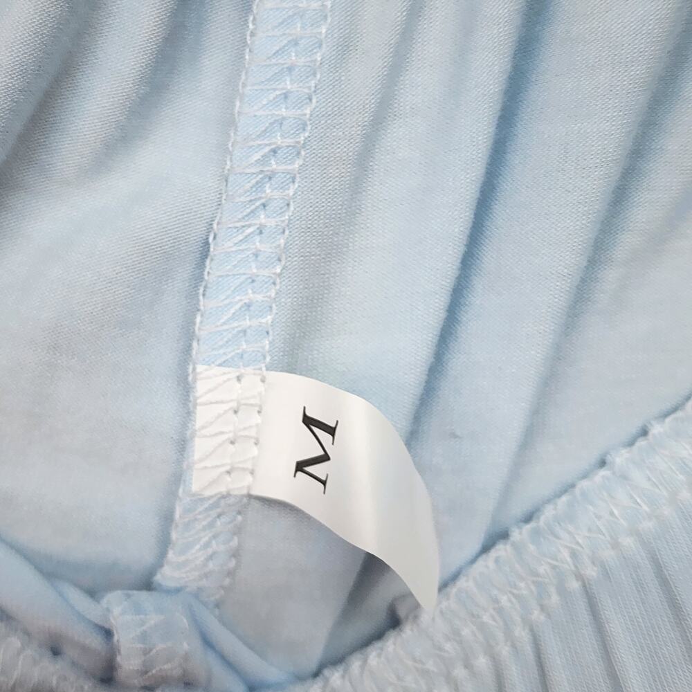 NWT SWOMOG Womens M Blue Button Down Pajama Set Shorts Soft Sleepwear Loungewear - Picture 12 of 14